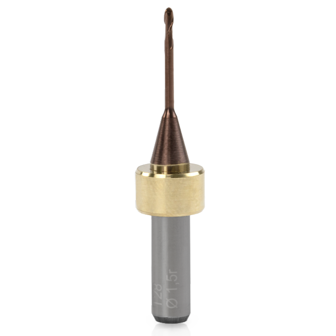 T28 - Radius milling cutter 1.5 mm long for CoCr/Ti, Tizian Cut 5/3.5 for 6mm collett chuck