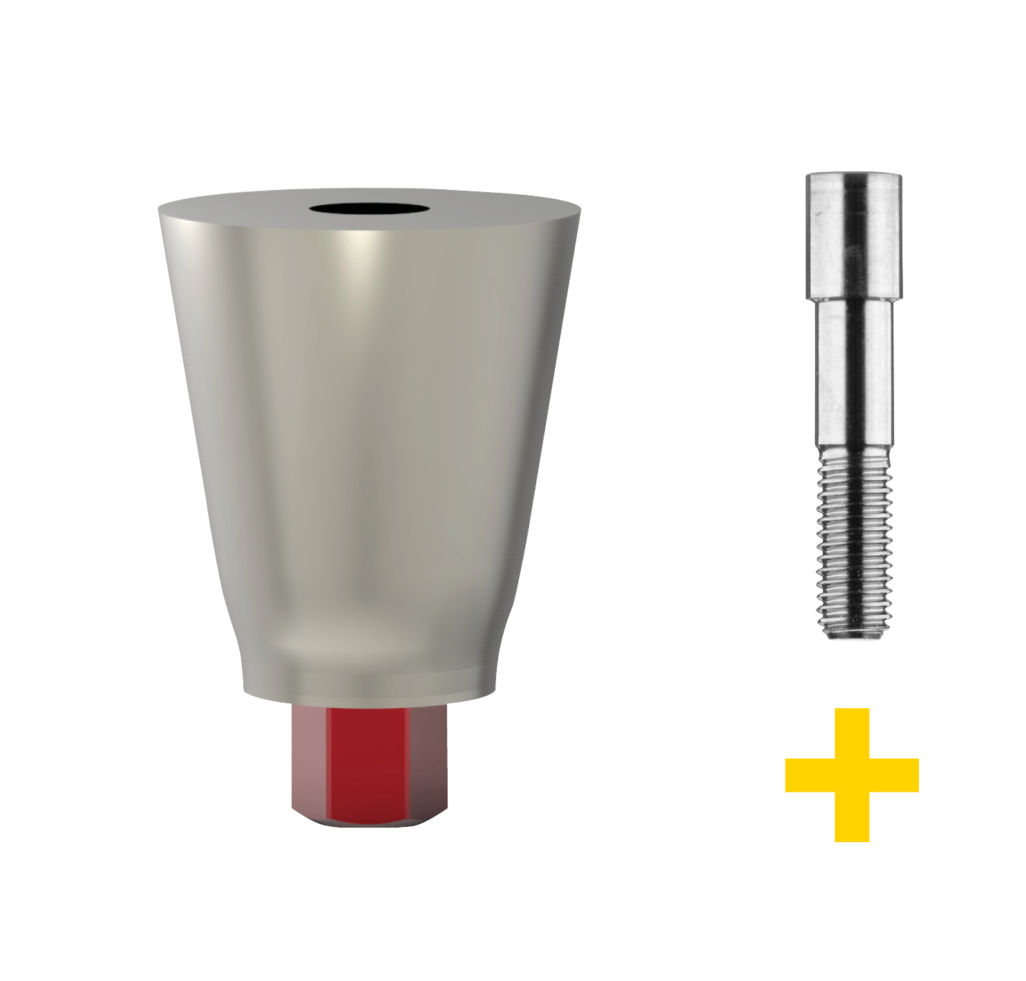 Conical connector individually millable Hex connection incl. vertical screw