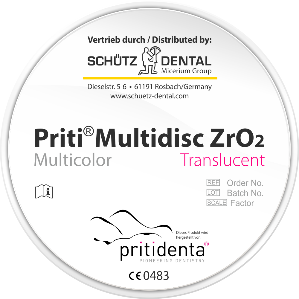 priti®multidisc ZrO2 Translucent, 98 mm